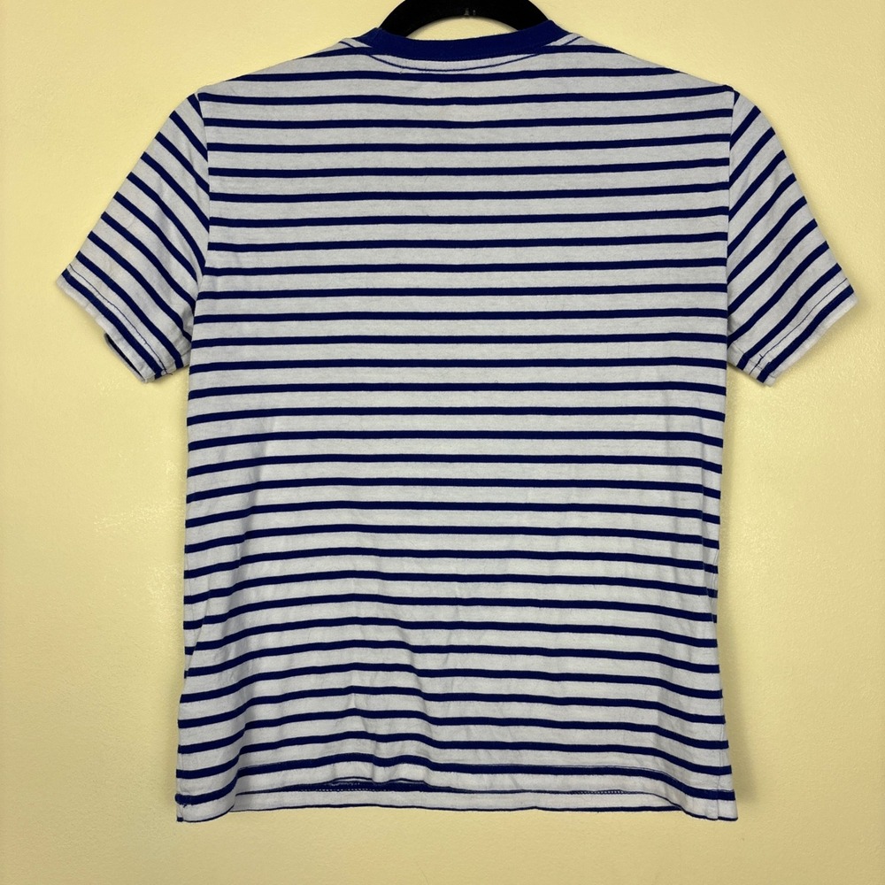 POLO RALPH LAUREN Bear Striped 100% Cotton Tee Blue/White Kids Size Small Casual - Picture 6 of 8